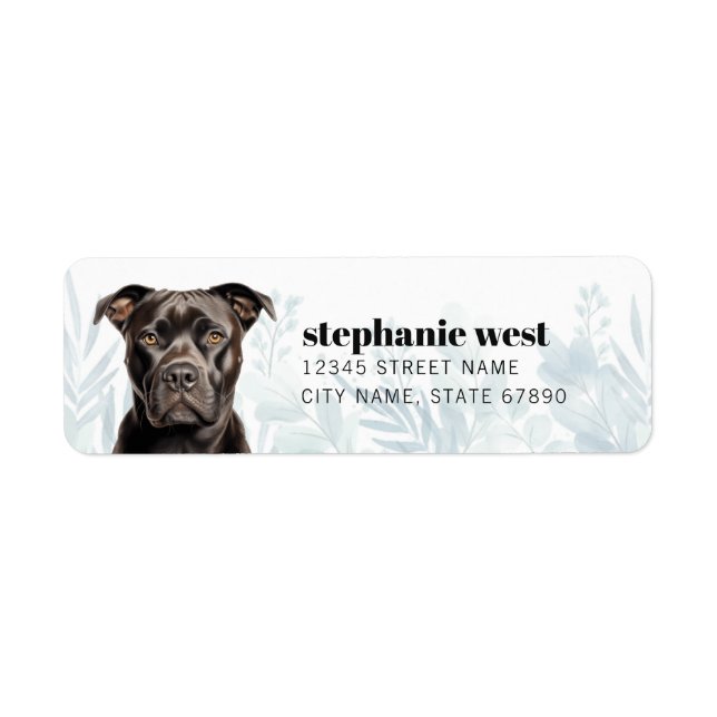 Staffordshire Bull Terrier Return Address Label (Front)
