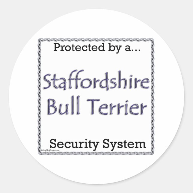 Staffordshire Bull Terrier Security Sticker (Front)
