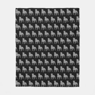 Staffordshire Bull Terrier Silhouettes Pattern Fleece Blanket