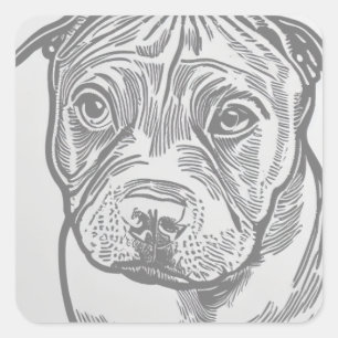 Staffordshire Bull Terrier square sticker