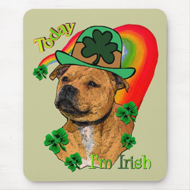 Staffordshire Bull Terrier St. Pat's Mouse Pad (Front)