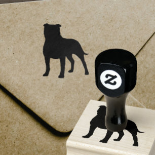 Staffordshire Bull Terrier Staffy Dog Silhouette Rubber Stamp