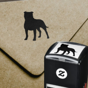 Staffordshire Bull Terrier Staffy Dog Silhouette Self-inking Stamp
