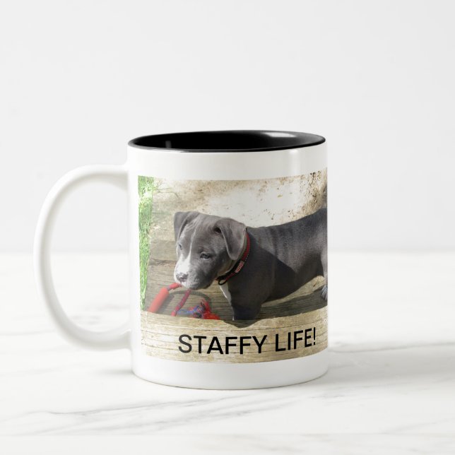 Staffordshire Bull Terrier Two-Tone Coffee Mug (Left)