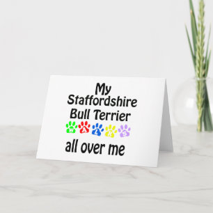 Staffordshire Bull Terrier Walks Design Holiday Card