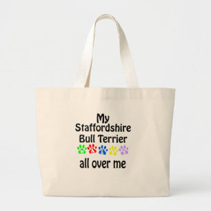 Staffordshire Bull Terrier Walks Design Large Tote Bag