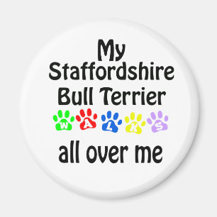 Staffordshire Bull Terrier Walks Design Magnet