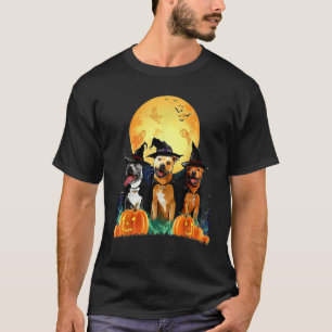 Staffordshire Bull Terrier Witch Pumpkin Halloween T-Shirt