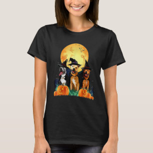 Staffordshire Bull Terrier Witch Pumpkin Halloween T-Shirt