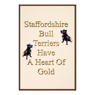 Staffordshire Bull Terriers Have A Heart Of Gold, Photo Print