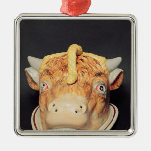 Staffordshire cheese dish in shape of a cow's metal tree decoration