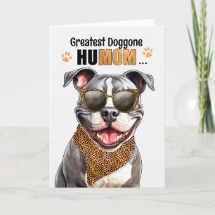 Staffordshire Dog Greatest HuMOM Mother's Day Holiday Card