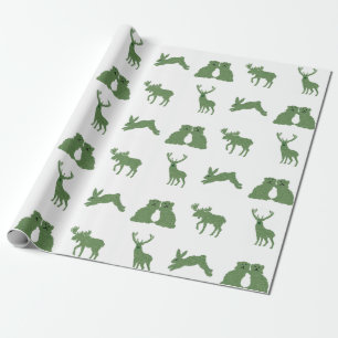 Staffordshire Dogs Topiary Deer Rabbit  Wrapping Paper