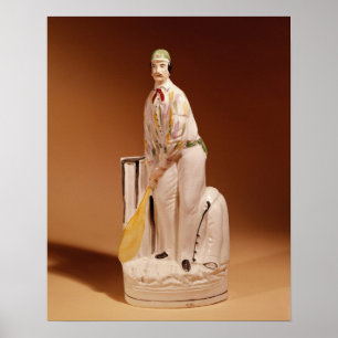 Staffordshire figure of a cricketer, 1865 poster