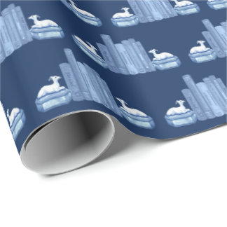 Staffordshire Greyhounds and Books Wrapping Paper