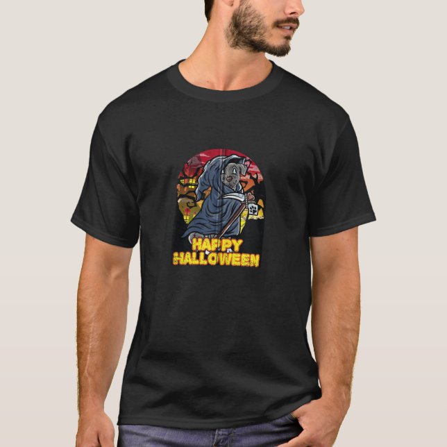 Staffordshire Happy Halloween Costume Grim Reaper  T-Shirt (Front)