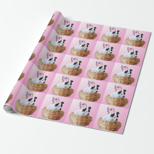 Staffordshire Puppy In A Basket,   Wrapping Paper