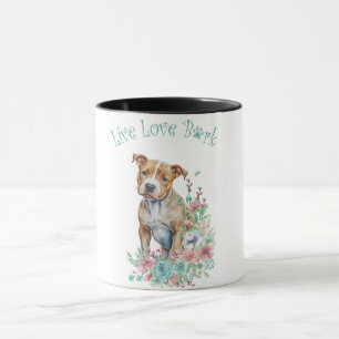 Staffordshire Terrier Dog Mum Floral Mug