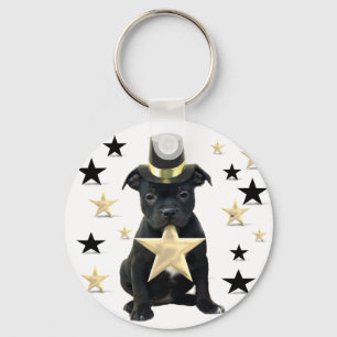 Stafforfshire bull terrier puppy key ring