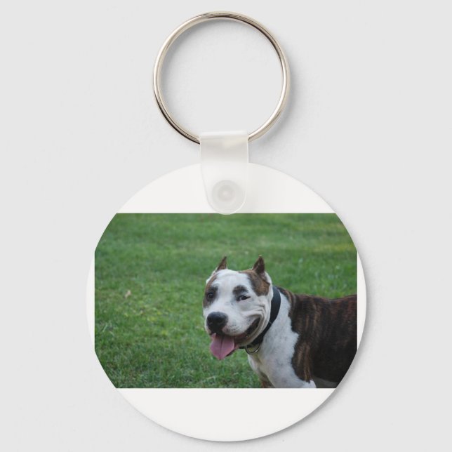 staffy 4.png key ring (Front)
