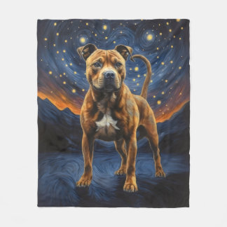 Staffy Dog Artsy Fleece Blanket