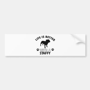 Staffy dog breed designs bumper sticker