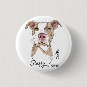 Staffy Love - Zani Mo Protection 3 Cm Round Badge