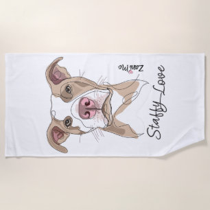 Staffy Love - Zani Mo Protection Beach Towel