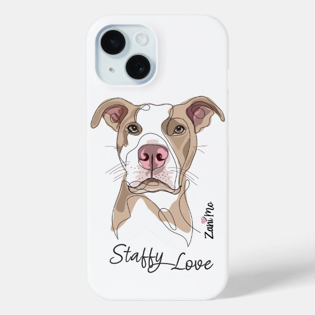 Staffy Love - Zani Mo Protection Case-Mate iPhone Case (Back)