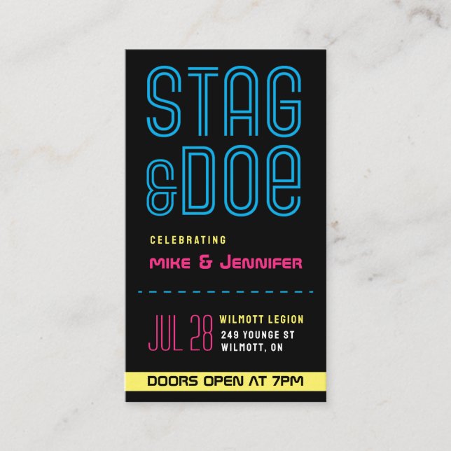 Stag and Doe Party Fundraiser Tickets (Front)