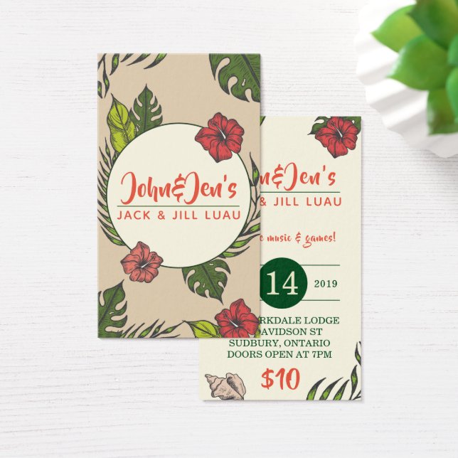 Stag and Doe Tickets - Hawaiian Luau Tropical (Desk)