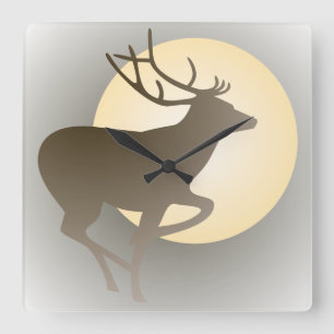 Stag and Moon Wall Clock