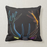 Stag Antlers throw Pillow<br><div class="desc">Stag Antlers,  the hunters prize,  a modern line design with colored accents.</div>
