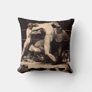 Stag at Sharkey's by George Bellows Cushion