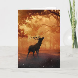 Stag at Sunset Card