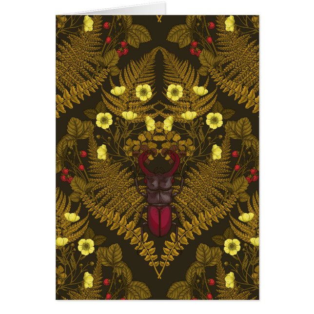 Stag beetle and ferns (Front)
