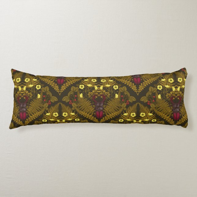 Stag beetle and ferns body cushion (Front)