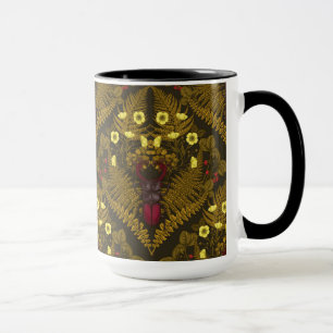 Stag beetle and ferns mug