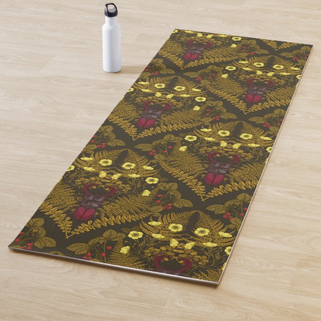 Stag beetle and ferns yoga mat (In Situ)