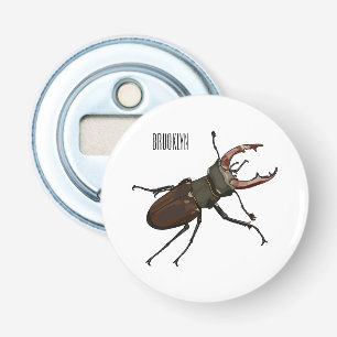Stag beetle cartoon illustration bottle opener