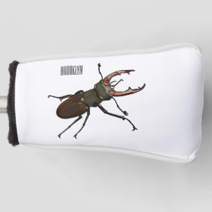 Stag beetle cartoon illustration golf head cover