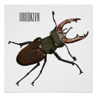 Stag beetle cartoon illustration
