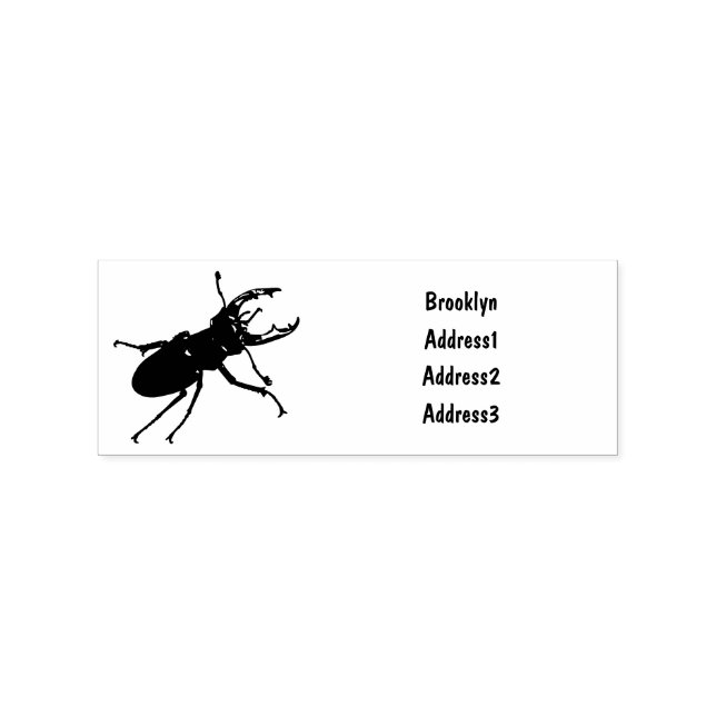 Stag beetle cartoon illustration rubber stamp (Imprint)