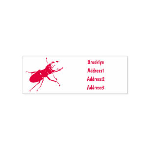 Stag beetle cartoon illustration self-inking stamp