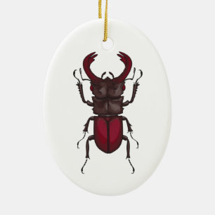 Stag beetle ceramic ornament