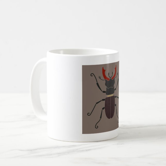Stag Beetle Coffee Mug (Front Left)