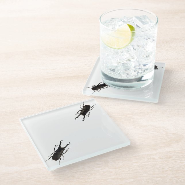 Stag Beetle Glass Coaster (Angled)