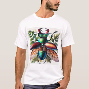 Stag Beetle in the Wild 290824IREF250 - Watercolor T-Shirt