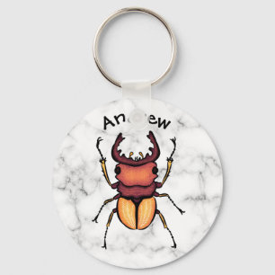 Stag Beetle Insect Art Entomology Name Key Ring