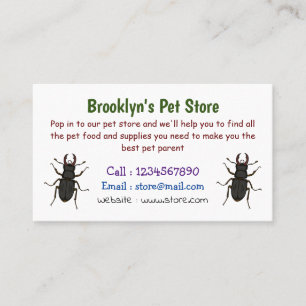 Stag beetle insect illustration business card